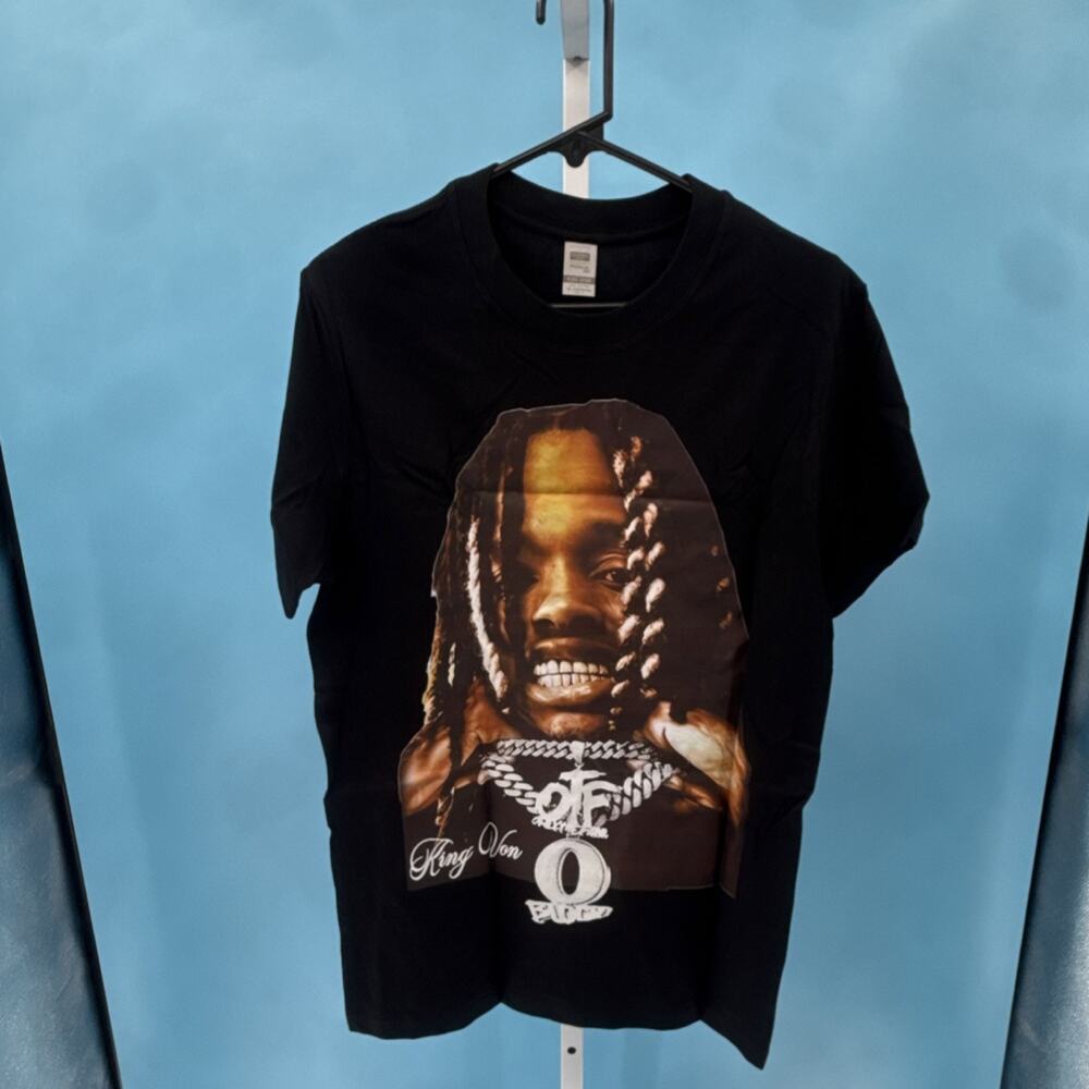 Digiprint Men's Black Graphic Print Crew Neck Cotton T-Shirt Short Sleeve Size M